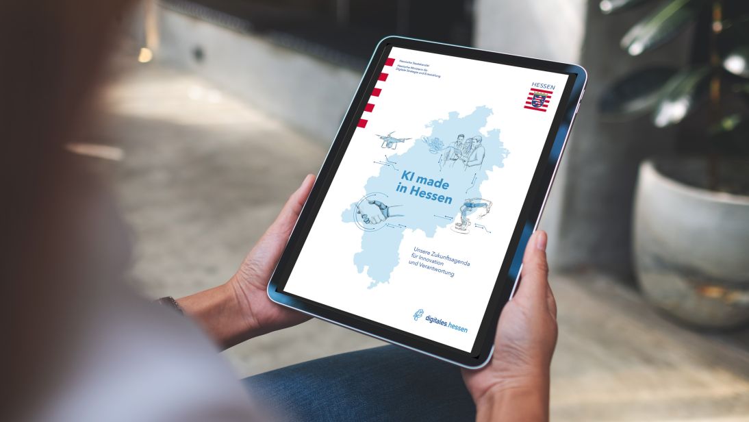 Tablet mit KI-Agenda 